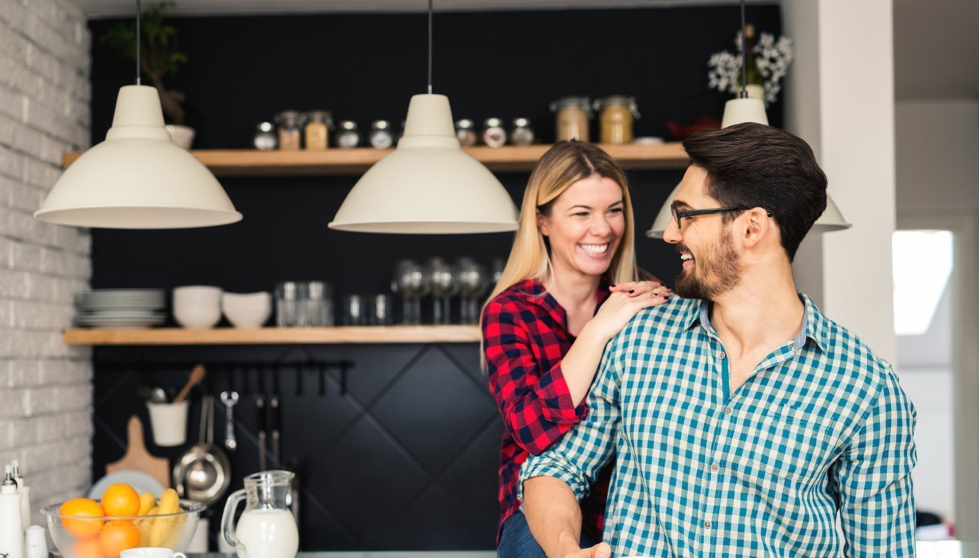 Small business couple in their kitchen